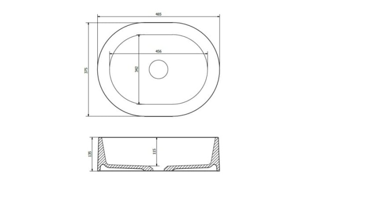 Umywalka nablatowa OLIB 48 Caffe latte