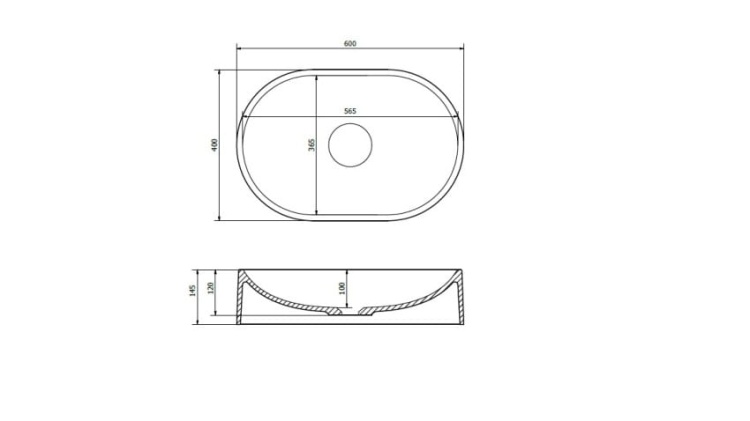 Umywalka nablatowa OLIB 60 Czarny