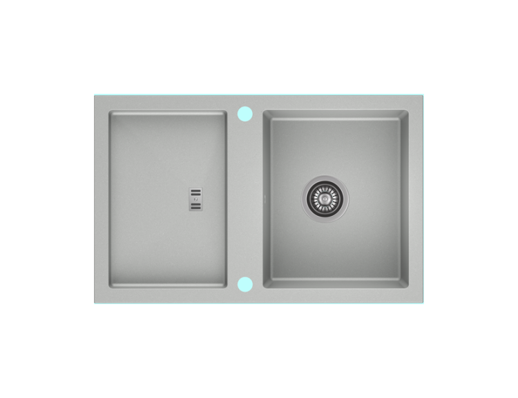 Zlewozmywak granitowy SLIDE 40 Szary