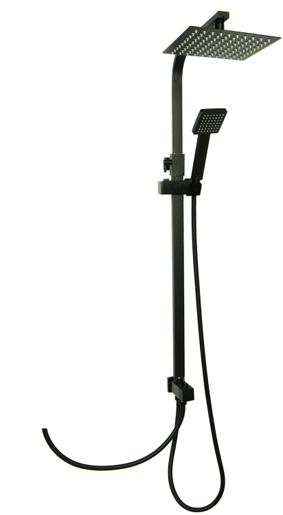 UNO BLACK bateria natryskowa prysznicowa z deszczownicą QUBUS CZARNY