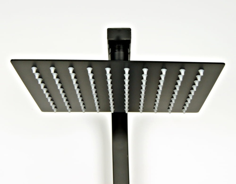 UNO BLACK bateria natryskowa prysznicowa z deszczownicą QUBUS CZARNY