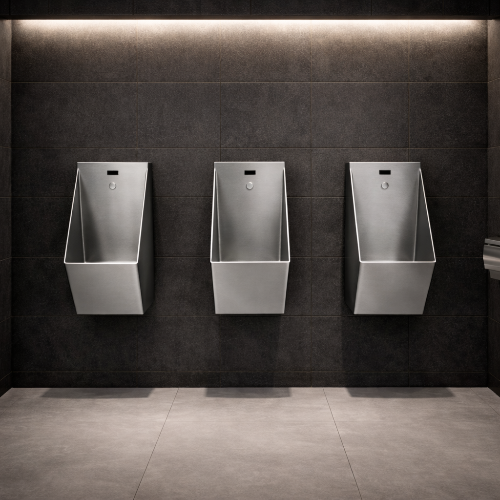 Pisuar bezdotykowy 8111S Inox – widok z przodu