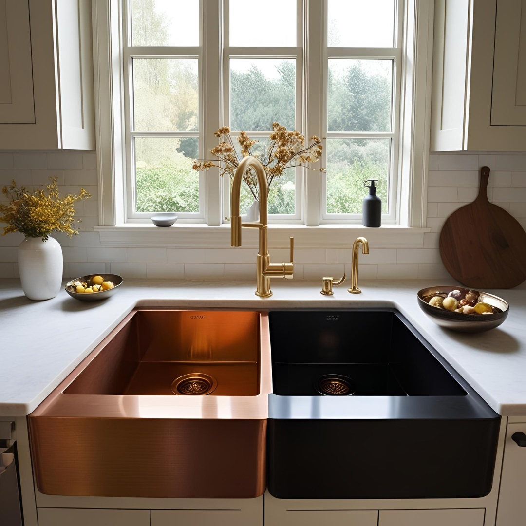Zlewozmywaki w kolorze złotym, miedzianym lub czarnym – jak wkomponować je w kuchnię?