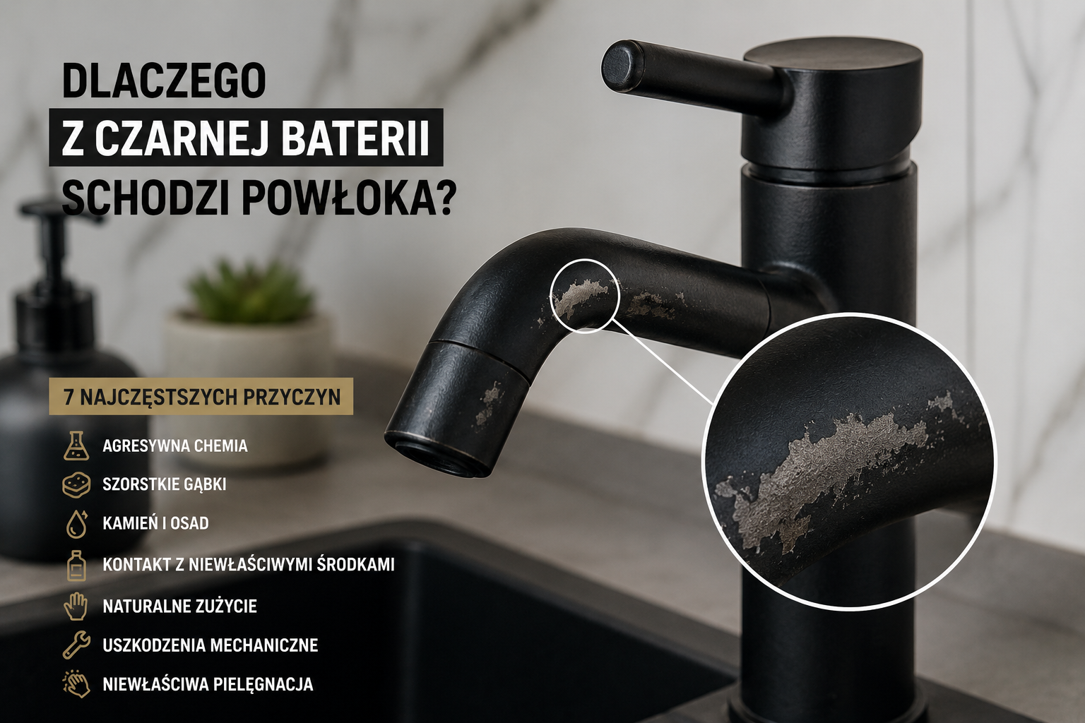Dlaczego z czarnej baterii schodzi powłoka? 7 najczęstszych przyczyn uszkodzeń armatury